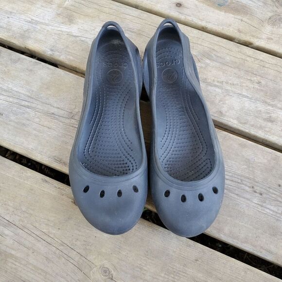 Crocs Comfort Kadee Black Croslite Ballet Ballerina Flats Size Woman's 10 - Picture 2 of 8
